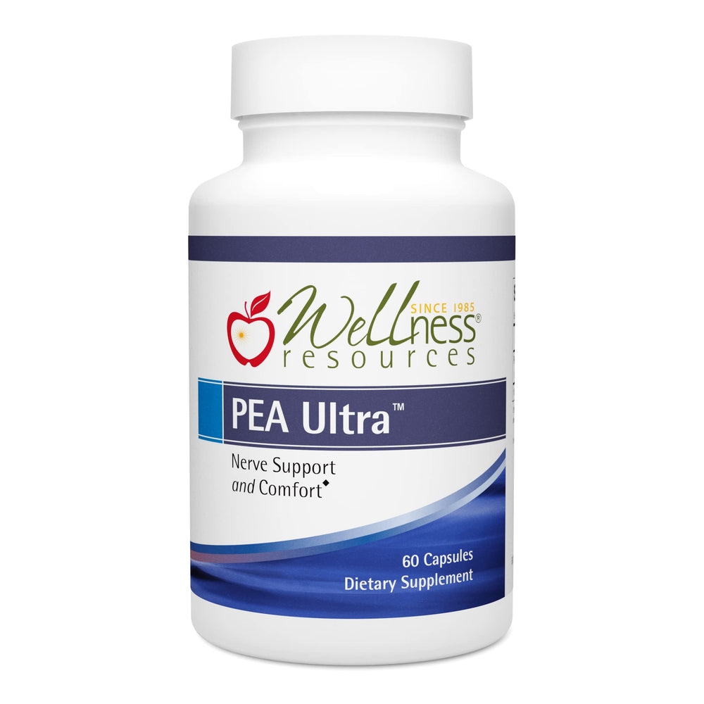 Wellness Resources Pea Ultra Levagen bottle highlights high absorption and joint comfort.
