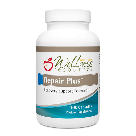 Wellness Resources Repair Plus bottle with TurmiPure Gold turmeric for daily support.