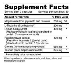 Ingredient panel on Well+Vita Calm; includes L-theanine and lemon balm.