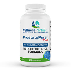 WellnessPartners ProstatePure Plus bottle showcases a US-made formula ideal for daily support.