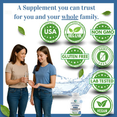 WellnessPartners UTI Slip D-Mannose bottle open; capsules ready for dosing with water