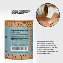Wellnest.Store Reishi capsules on wood surface for everyday wellness.