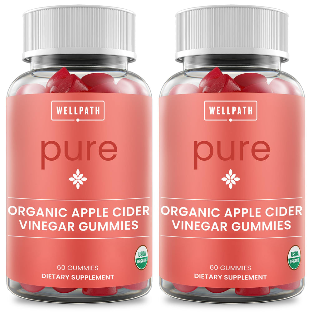 WellPath Pure ACV Gummies bottle front showing 60 gummies for daily wellness.