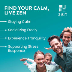 WellPath Zen capsules close-up shows herbal ingredients for adaptive stress support.
