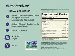 WellTaken blend includes L-Theanine and Holy Basil for calm focus