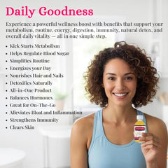 Wellthee Morning Reset bottle on counter suggests convenient, on-the-go daily routine.