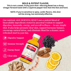 Wellthee Morning Reset bottle pour showing tart ACV and citrus brightness to start your day.