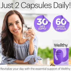 Wellthy detox label emphasizes vegan, gluten-free, dairy-free attributes.