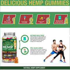 WELLUTION Hemp Gummies gluten-free label on premium packaging