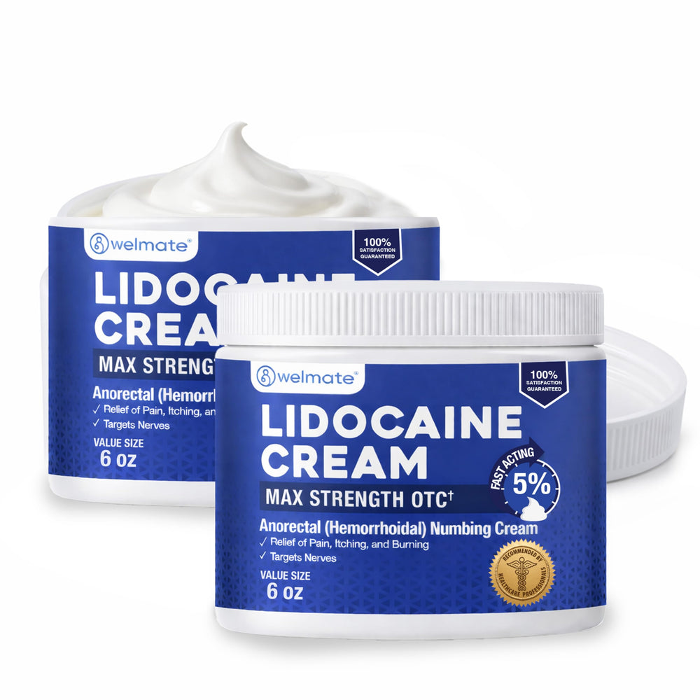 WELMATE 5% lidocaine hemorrhoid cream tube for quick external relief
