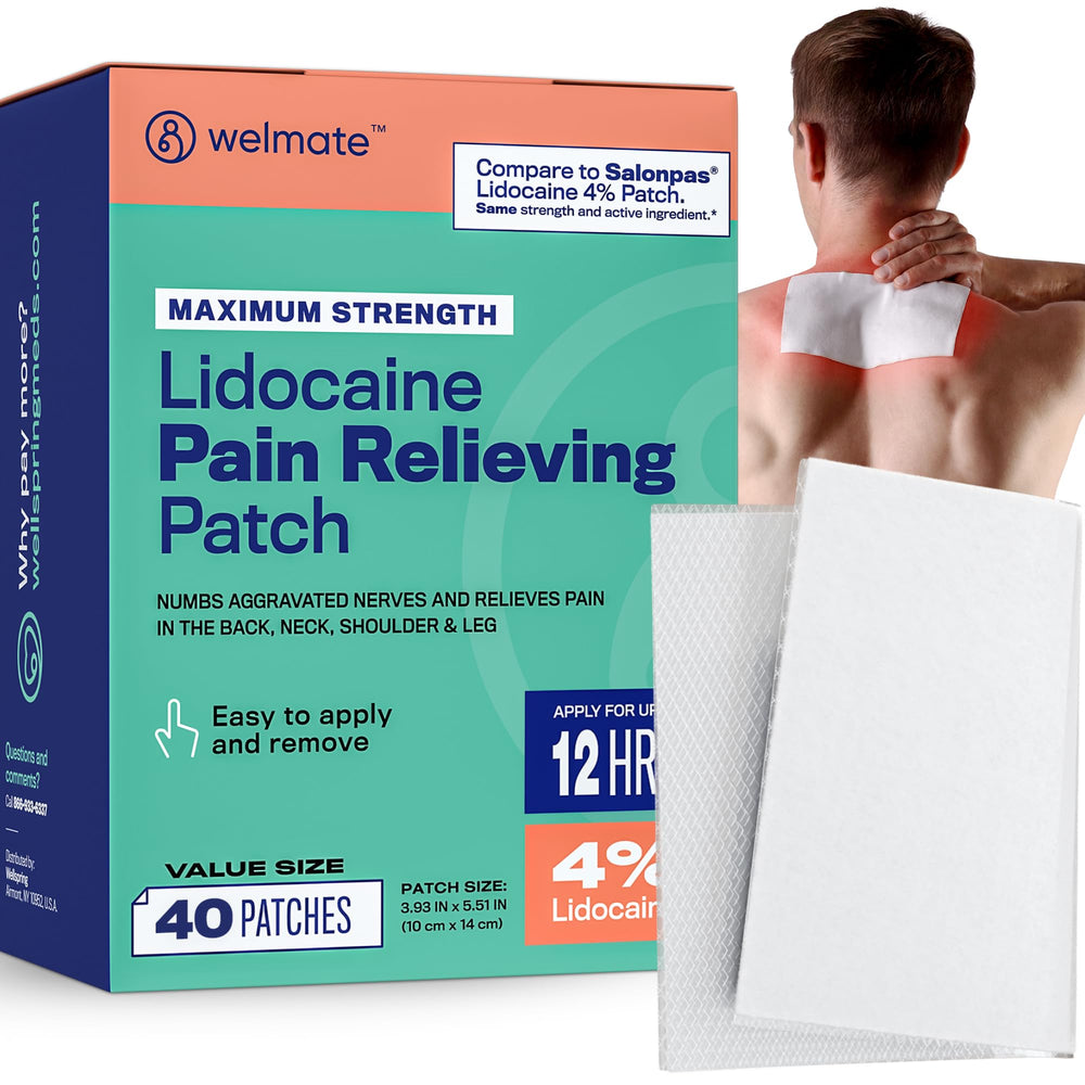 WELMATE Pain Patches deliver up to 8 hours of numbness for targeted back or knee relief.
