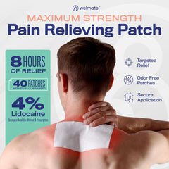 WELMATE Patch sticky, flexible material stays on during activity for continuous relief.