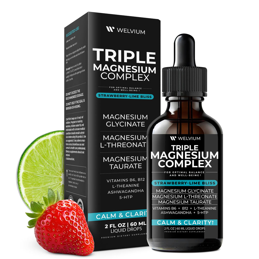 Ingredients panel on WELVIUM magnesium liquid emphasizing B6 and B12