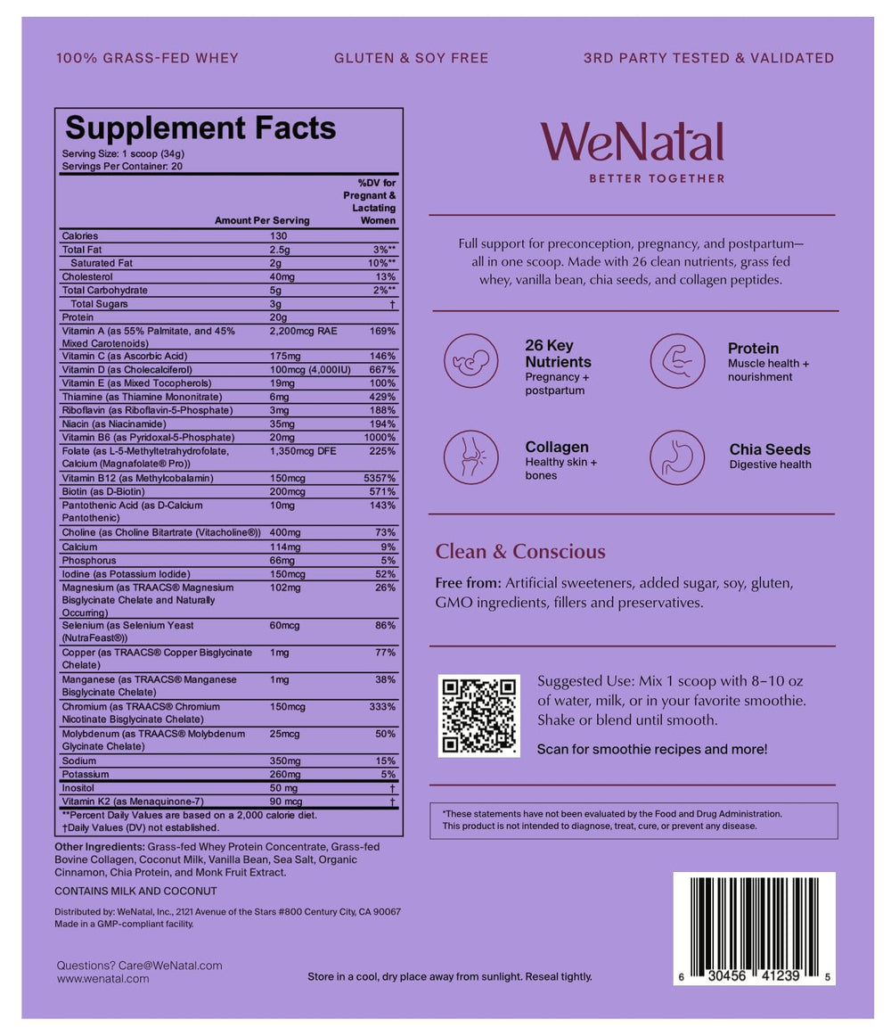 WeNatal packaging and reusable bottle for a sustainable routine