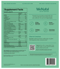 Packaging of WeNatal Protein for Him showingUSA made in a GMP facility