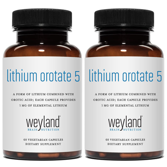 Weyland Brain Nutrition Lithium Ootate bottle front for daily wellness option.
