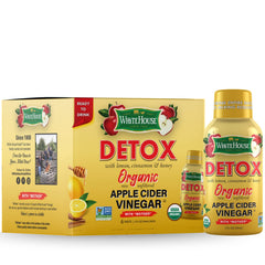 White House Detox raw unfiltered vinegar in a bottle with natural sediment.