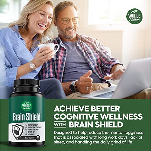Whole Nature Brain Shield with ginkgo biloba visual evokes cognitive support.