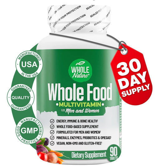 Whole Nature multivitamin bottle supports daily energy and balanced nutrition
