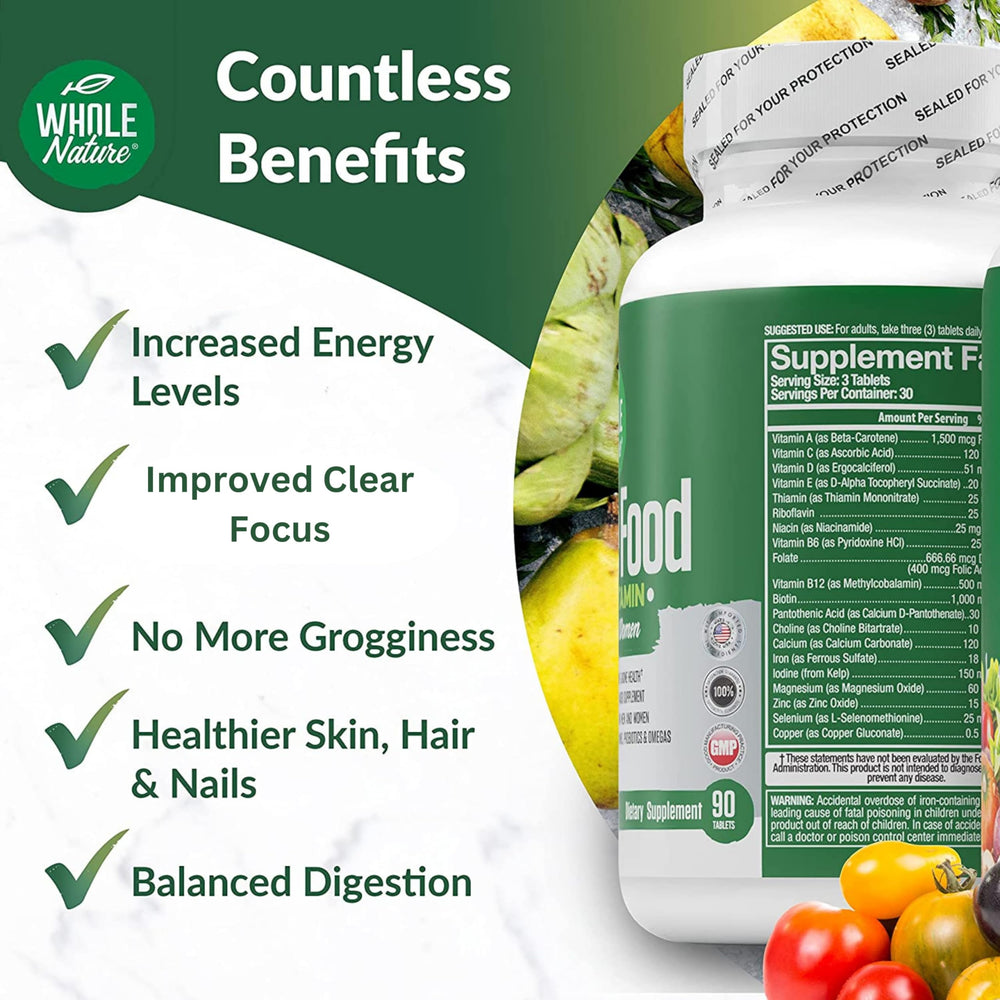 Close-up of Whole Nature label showing plant-based ingredients and minerals