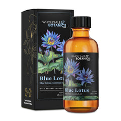 Wholesale Botanics Blue Lotus Essential Oil bottle for mood uplift aroma.