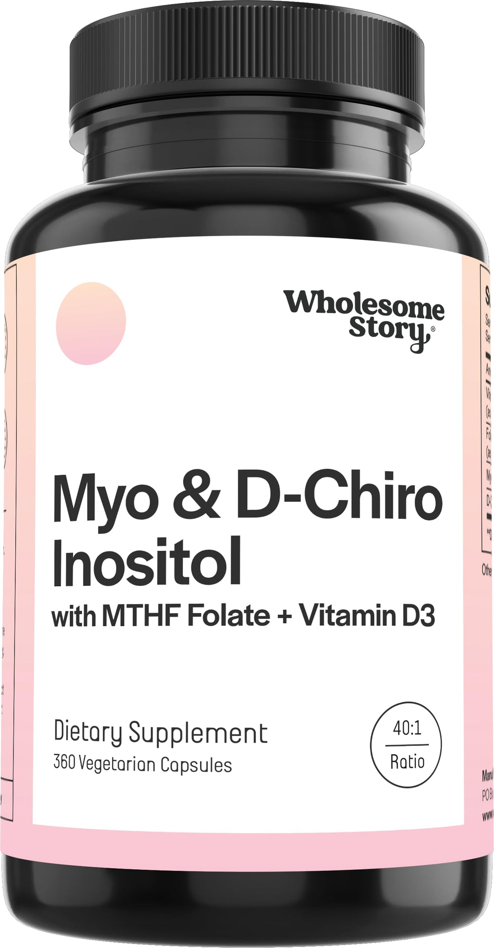 Wholesome Story Myo-Inositol bottle 360-count for hormonal balance support