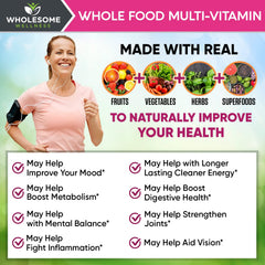 Wholesome Wellness bottle front view for easy storage and use.