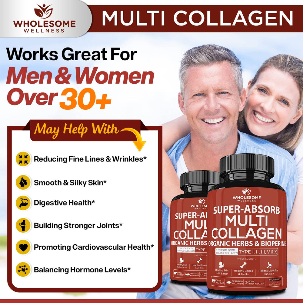 Wholesome Wellness organic herbs and Bioperine boost absorption.
