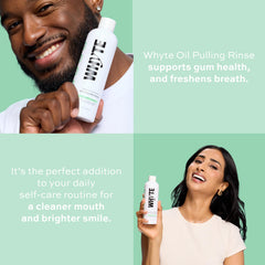 WHYTE coconut oil pulling mouthwash whitening effect on surface stains