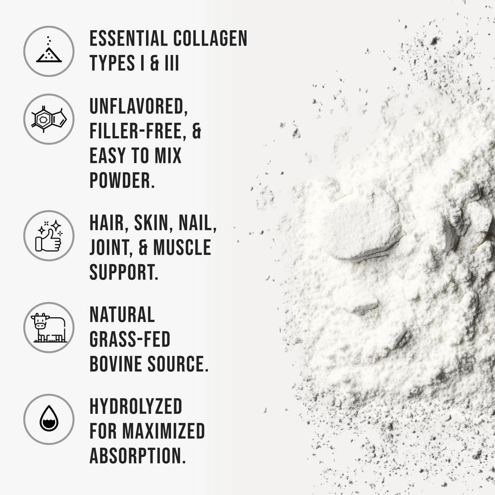 WHYZ bovine collagen powder dissolving in water shows smooth texture.