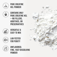 WHYZ Creatine HCl powder in a shaker mixes smoothly with flavors.