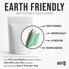 WHYZ Creatine HCl powder with scoop enables precise daily dosing.