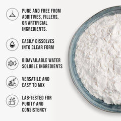 WHYZ D-Mannose powder dissolves quickly in water.