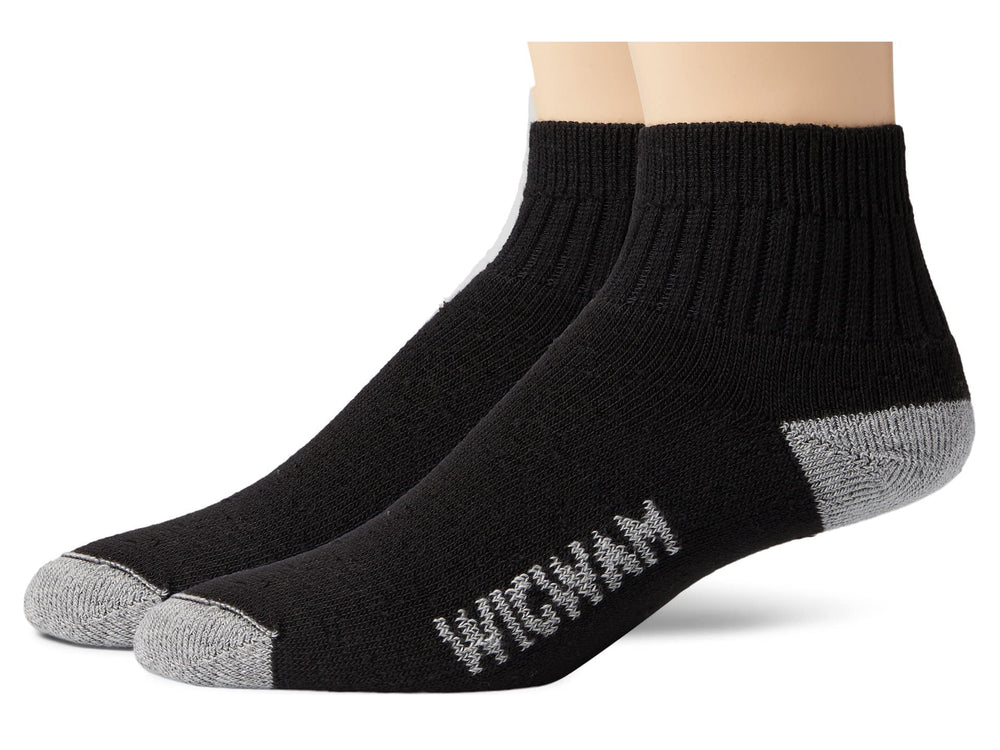 Wigwam Diabetic Sport Quarter Socks 2-pack in black, cushioned sole for all-day comfort