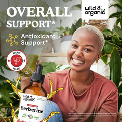 Wild & Organic Berberine Drops dropper; convenient daily dosing.