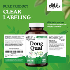 Wild & Organic Dong Quai capsules ready for easy daily intake.