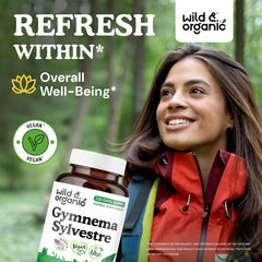 Wild & Organic bottle front view highlights vegan, non-GMO formula