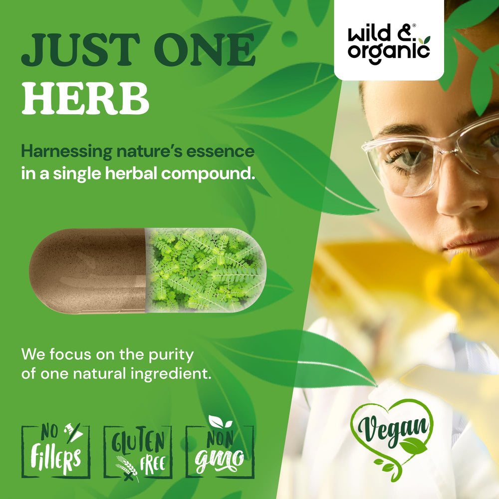 Wild & Organic chanca piedra two-capsule daily serving supports routine use.