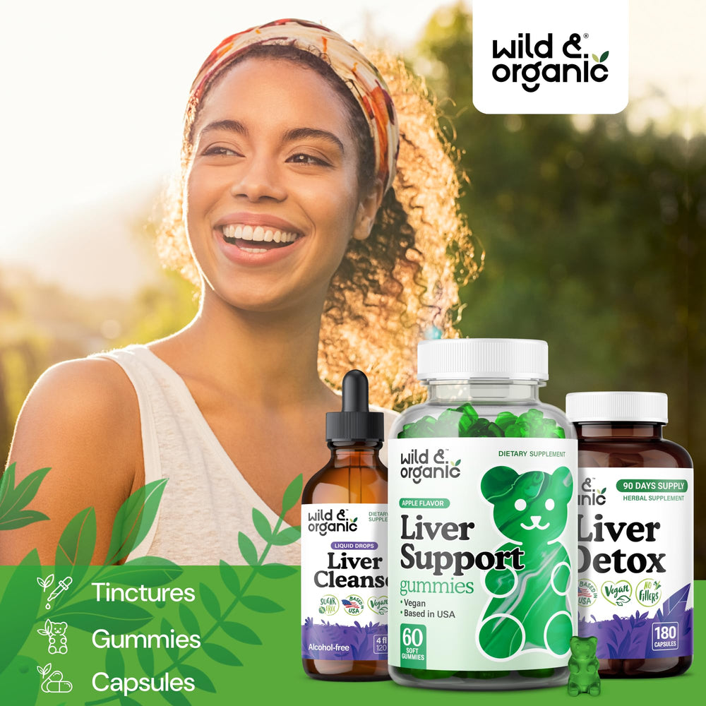 Wild & Organic Liver Support Gummies 60-count bottle supports a daily liver wellness routine.
