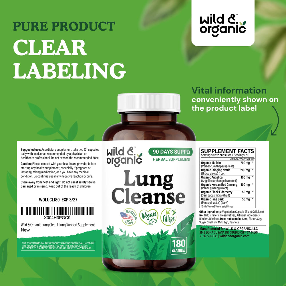 Dispensing pour of Wild & Organic Lung Cleanse capsules for accurate dosing