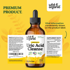 Serving size label on Wild & Organic Uric Acid Cleanse supports routine planning