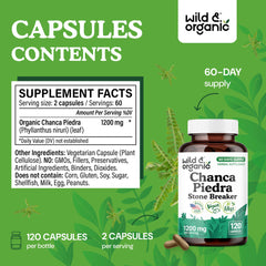 Wild & Organic vegan plant-based capsules designed for easy swallowing.
