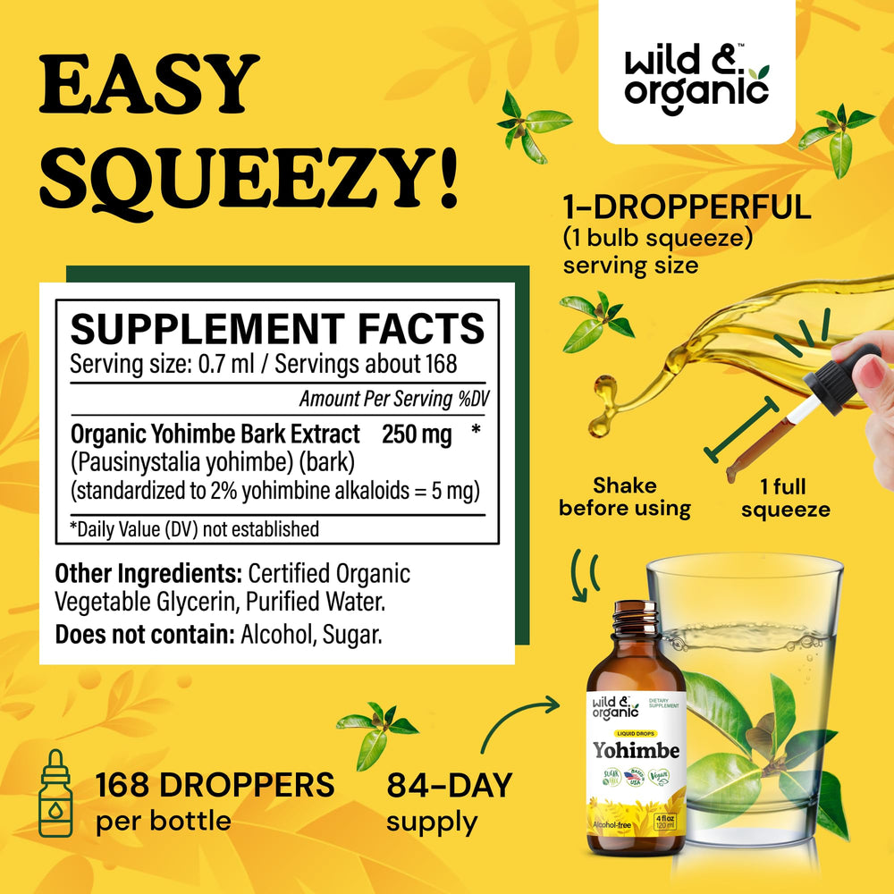 Bottle with glass shows alcohol-free glycerin base for easy digestion