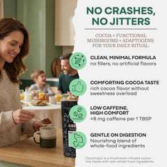 Wild Foods chaga powder granules in spoon for earthy flavor.