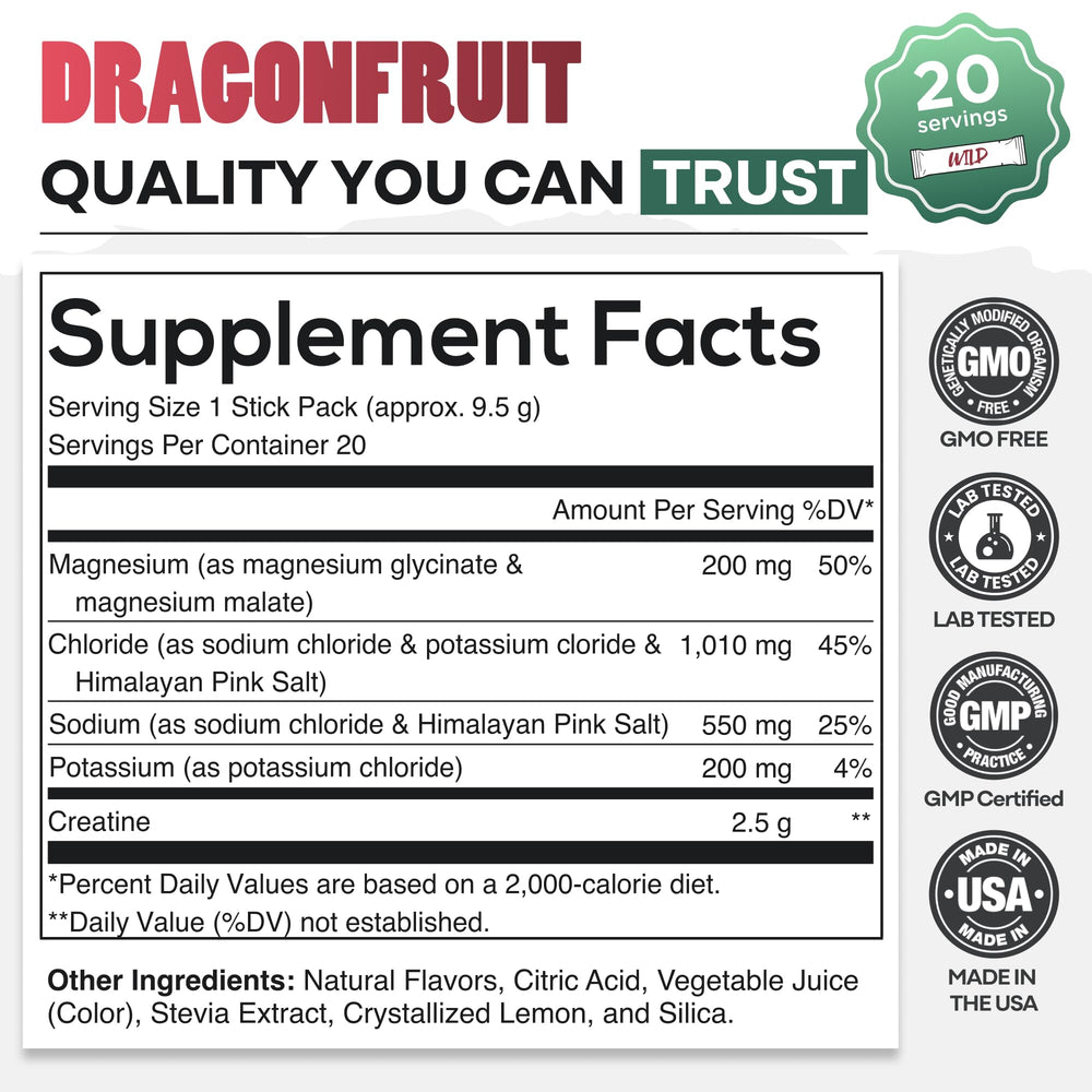 Wild Foods electrolyte packet helps maintain hydration during training