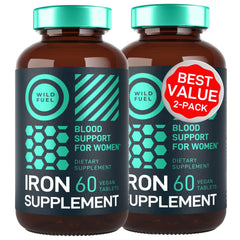 Wild Fuel iron supplement top view captures seal freshness and secure cap.