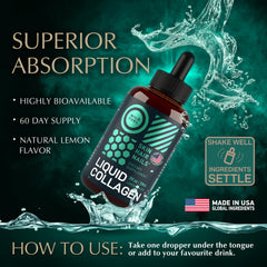 Wild Fuel Liquid Collagen Biotin Lemon Drop dropper enables easy daily dosing.