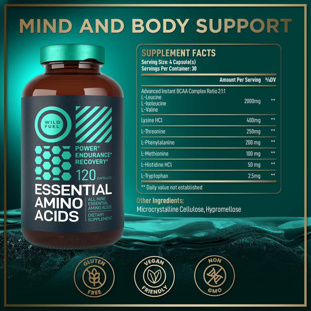 Wild Fuel vegan capsules pack for daily recovery and support.