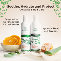 Wild Naturals natural ingredients bottle highlights Aloe Vera and Orange Peel for gentle care.
