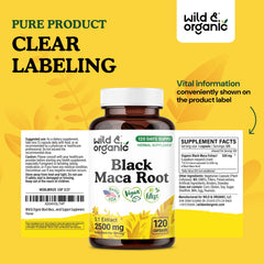 120-day supply bottle of Wild & Organic maca capsules